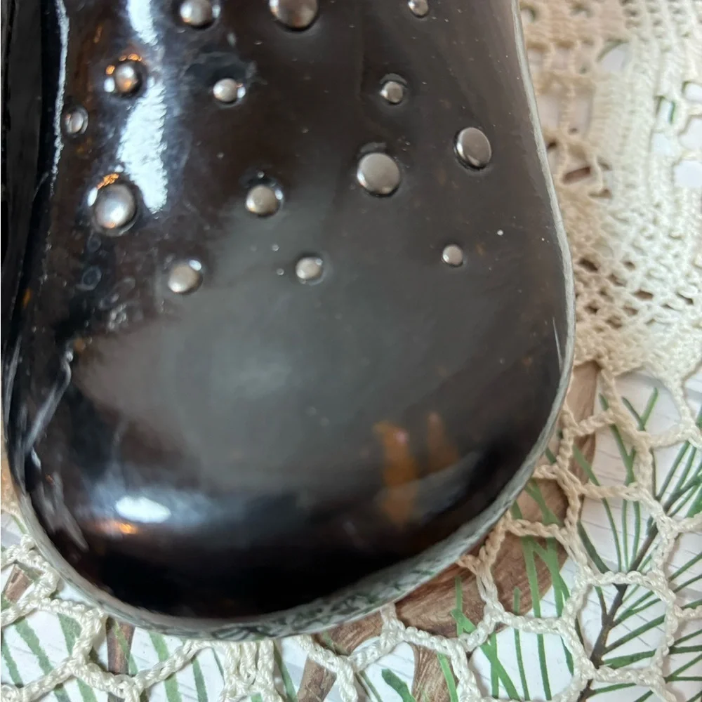 Dansko Jemma Kids Shiny Black Patent Leather Clog Shoes
